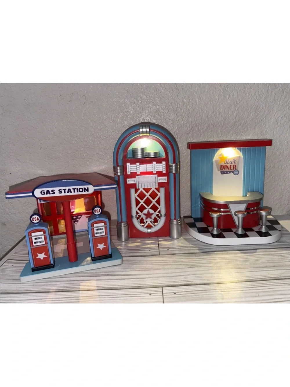 Retro Diner & Gas Station Target Red, Blue, White Fourth of July Patriotic
